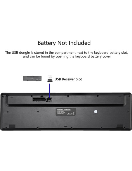 Teclado Inalámbrico Harburfine 106 Teclas USB Negro Teclado Inalámbrico Harburfine 106 Teclas USB Negro