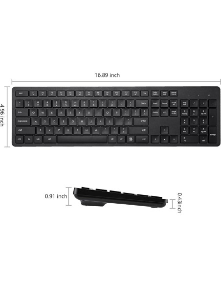 Teclado Inalámbrico Harburfine 106 Teclas USB Negro Teclado Inalámbrico Harburfine 106 Teclas USB Negro