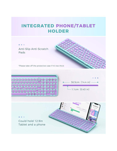 Teclado Bluetooth Seenda Retroiluminado Multi-Dispositivo