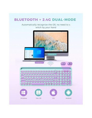 Teclado Bluetooth Seenda Retroiluminado Multi-Dispositivo