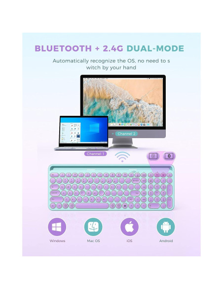 Teclado Bluetooth Seenda Retroiluminado Multi-Dispositivo
