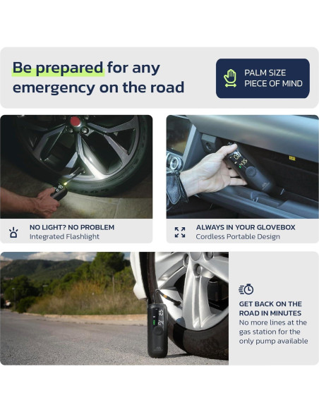 Compresor de Aire Portátil Woowind LP1, 150 PSI, Batería Recargable