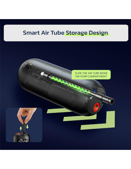 Compresor de Aire Portátil Woowind LP1, 150 PSI, Batería Recargable