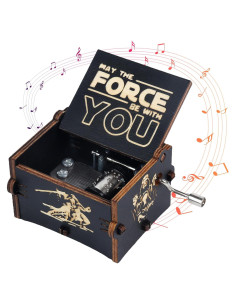Caja Musical Star Wars de Madera Vintage Grabada