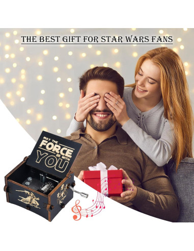 Caja Musical Star Wars de Madera Vintage Grabada