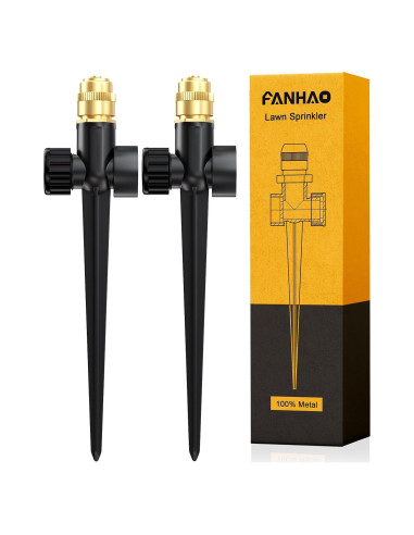 Aspersor de Jardín FANHAO 2 Piezas Ajustable 360 Metal