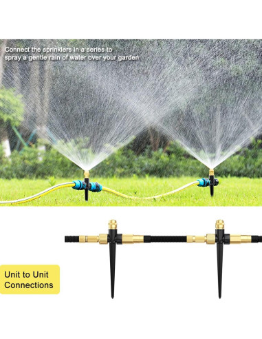 Aspersor de Jardín FANHAO 2 Piezas Ajustable 360 Metal