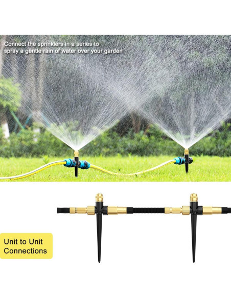 Aspersor de Jardín FANHAO 2 Piezas Ajustable 360 Metal