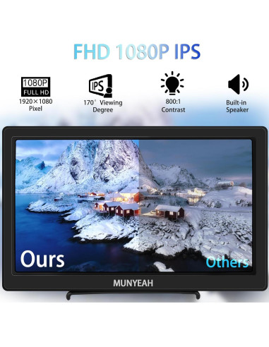 Monitor Portátil MUNYEAH M1020 10.1" Full HD HDMI VGA