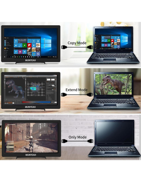 Monitor Portátil MUNYEAH M1020 10.1" Full HD HDMI VGA