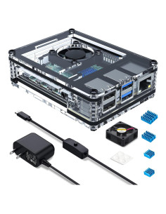 Caja Raspberry Pi 4 Miuzei con Ventilador y Fuente 5V 3A