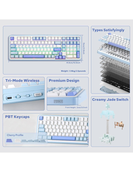 Teclado Mecánico EPOMAKER TH99 Inalámbrico RGB Numpad