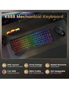 Teclado Mecánico Inalámbrico Redragon K688 RGB 98 Teclas 2