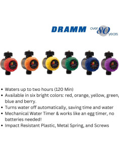 Temporizador de Agua Dramm 15041 Mecánico 120 Minutos Rojo 2