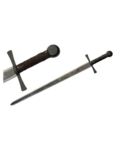 Espada forjada SZCO 102.87 cm acero al carbono cuero