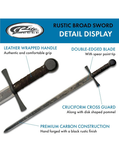 Espada forjada SZCO 102.87 cm acero al carbono cuero