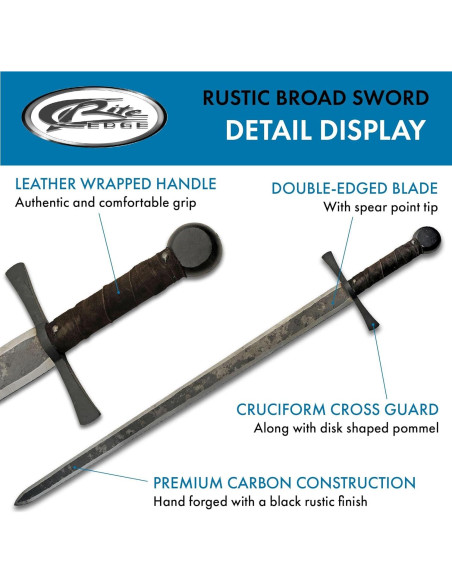 Espada forjada SZCO 102.87 cm acero al carbono cuero