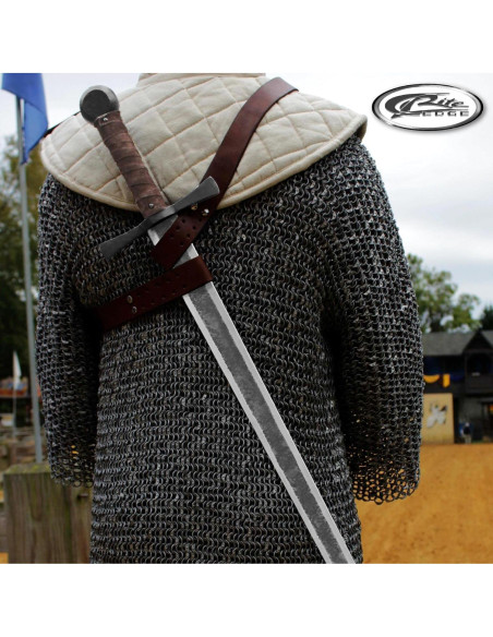 Espada forjada SZCO 102.87 cm acero al carbono cuero