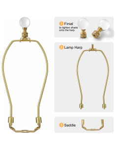 Juego de Arpa de Lámpara EIFHYT 20,83 cm Oro 2 Piezas 2