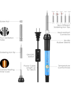 Kit de Soldador KLARYTYMA 60W 13 en 1 con Accesorios 2