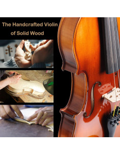 Conjunto de Violín Crafteem 1/4 Madera Sólida Antiguo Brillante 2
