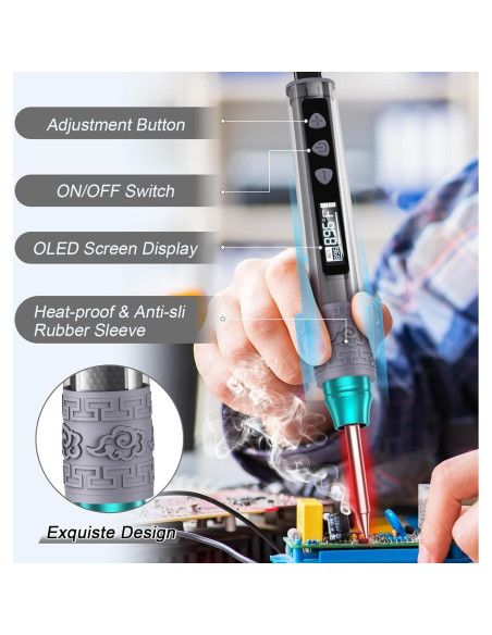 Kit de Soldador Crtsweker Digital 180-480C Pantalla OLED