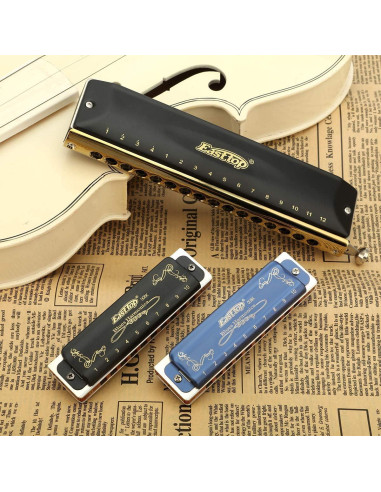 Armónica Diatónica East Top 10 Agujeros Clave de A Negra