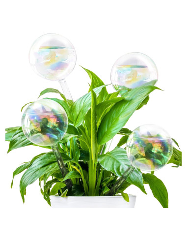 4 Esferas de Riego Pynqdfu de Vidrio 22 cm Arcoíris