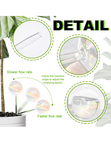 4 Esferas de Riego Pynqdfu de Vidrio 22 cm Arcoíris