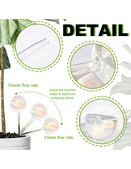 4 Esferas de Riego Pynqdfu de Vidrio 22 cm Arcoíris