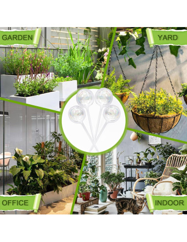 4 Esferas de Riego Pynqdfu de Vidrio 22 cm Arcoíris