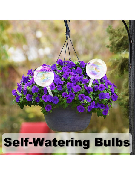 4 Esferas de Riego Pynqdfu de Vidrio 22 cm Arcoíris