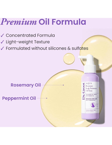 Tónico de Aceite de Romero y Menta Dr.Groot 100ml - Crecimiento Cabello