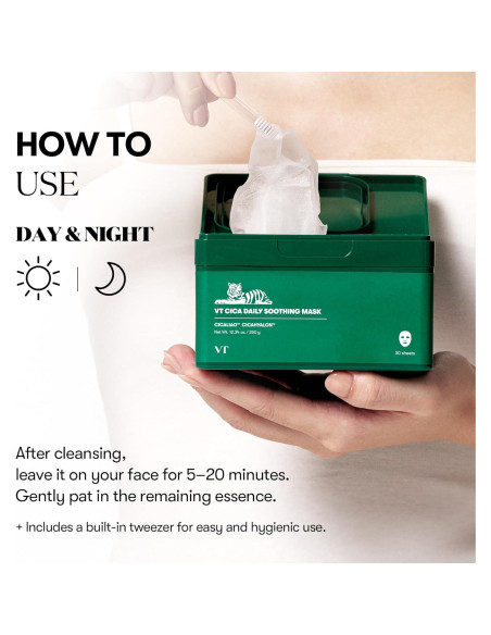 Máscara Diaria Calmante VT COSMETICS CICA 30 Hojas Hidratante