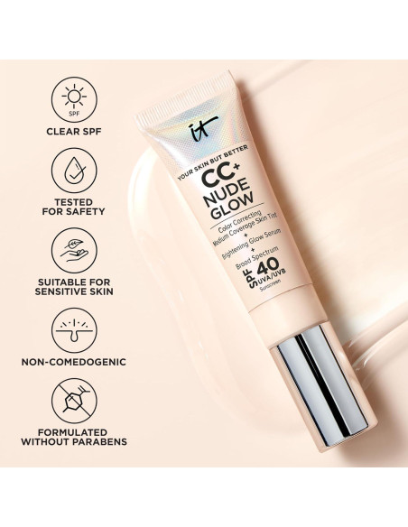 Base Ligera IT Cosmetics CC+ Nude Glow SPF 40 - 54g Base Ligera IT Cosmetics CC+ Nude Glow SPF 40 - 54g