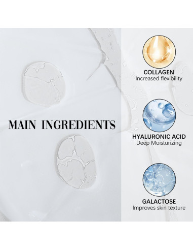 Mascarilla Facial de Colágeno Vizela - 4 Piezas Hidratantes