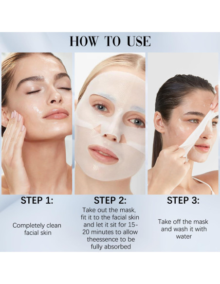 Mascarilla Facial de Colágeno Vizela - 4 Piezas Hidratantes