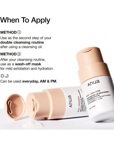 Polvo Limpiador Facial Anua con Agua de Arroz 40g - Cuidado Piel Seca