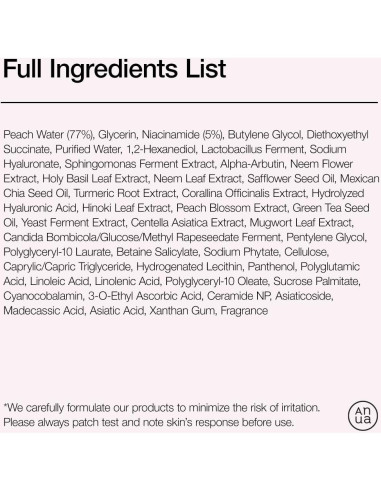 Suero Facial Hidratante Niacinamida Anua Peach 30ml