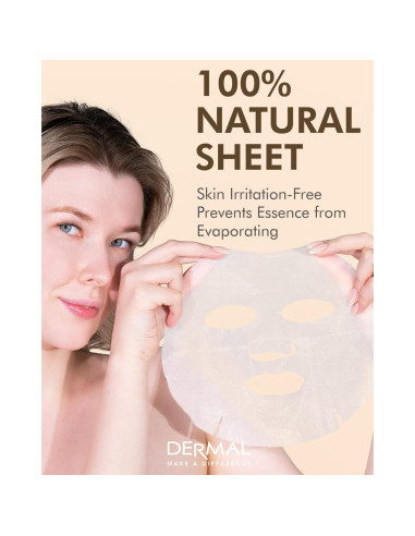 Máscara Facial DERMAL de Colágeno de Caracol 10 Piezas