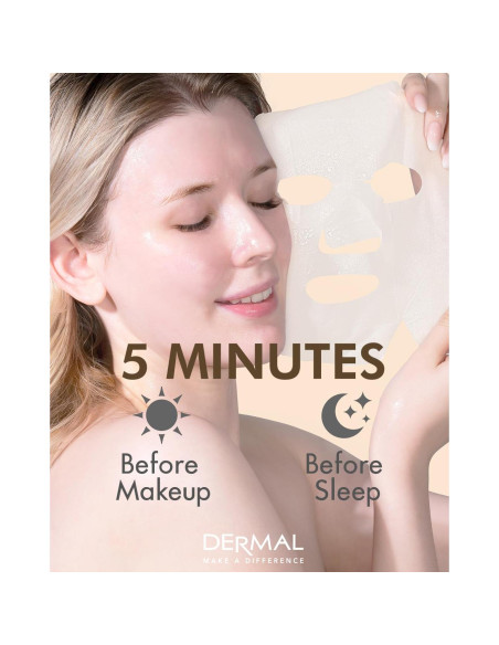 Máscara Facial DERMAL de Colágeno de Caracol 10 Piezas