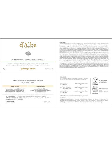 Suero y Crema Doble d'Alba Piamonte 2 en 1 Vegano 69.8g