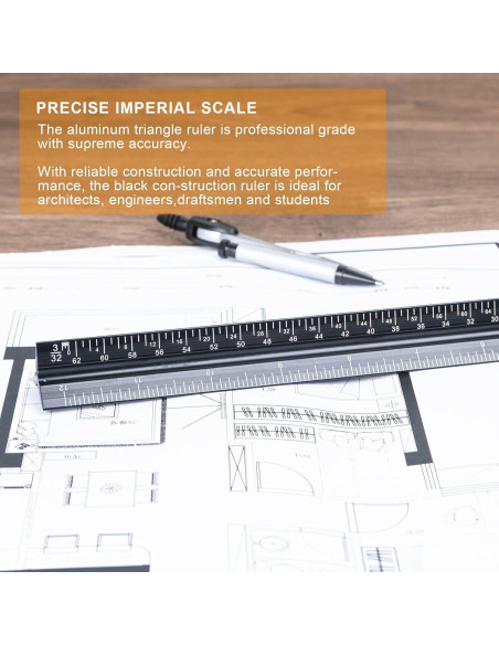 Regla Triangular de Metal 30 cm DAGONGREN para Arquitectura