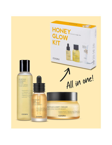 COSRX Kit de Brillo de Miel - Tónico, Suero y Crema Hidratante