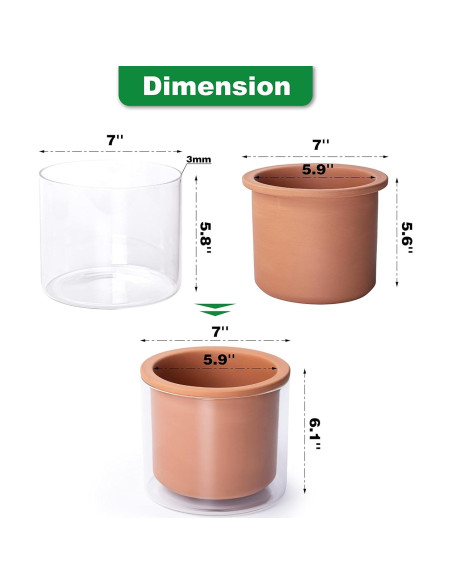 Maceta Autorriego Phoenix Vine 17.78 cm Terracota Cilíndrica