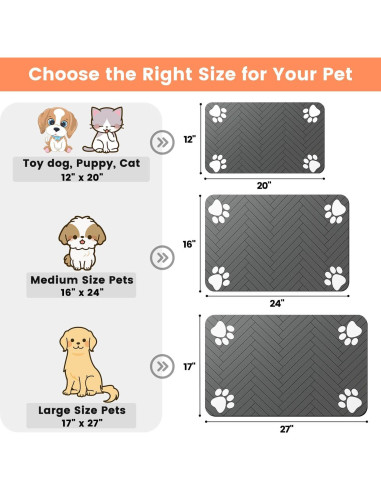 Alfombrilla Absorbente para Mascotas DK177 43x68 cm Gris