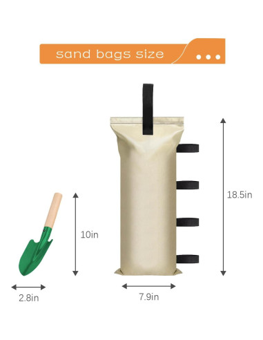 Pesas de Arena DELONG para Carpas 4 Unidades Amarillo Claro