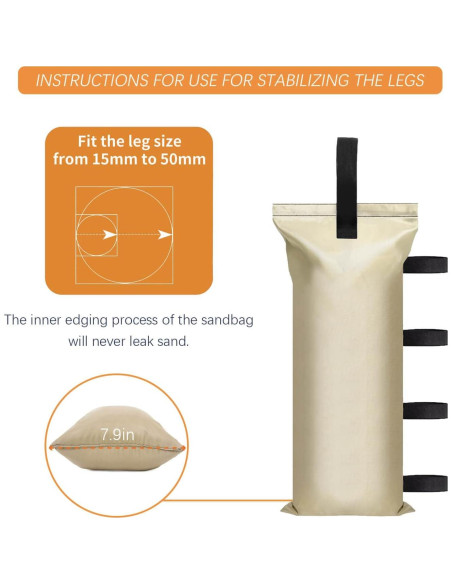 Pesas de Arena DELONG para Carpas 4 Unidades Amarillo Claro Pesas de Arena DELONG para Carpas 4 Unidades Amarillo Claro