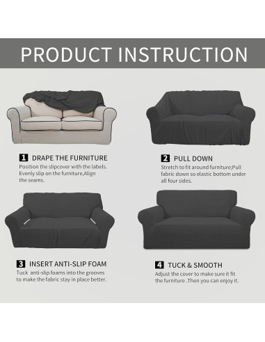 Funda de Sofá Easy-Going para Silla Gris Oscuro Elástica