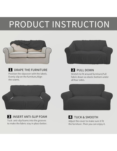 Funda de Sofá Easy-Going para Silla Gris Oscuro Elástica